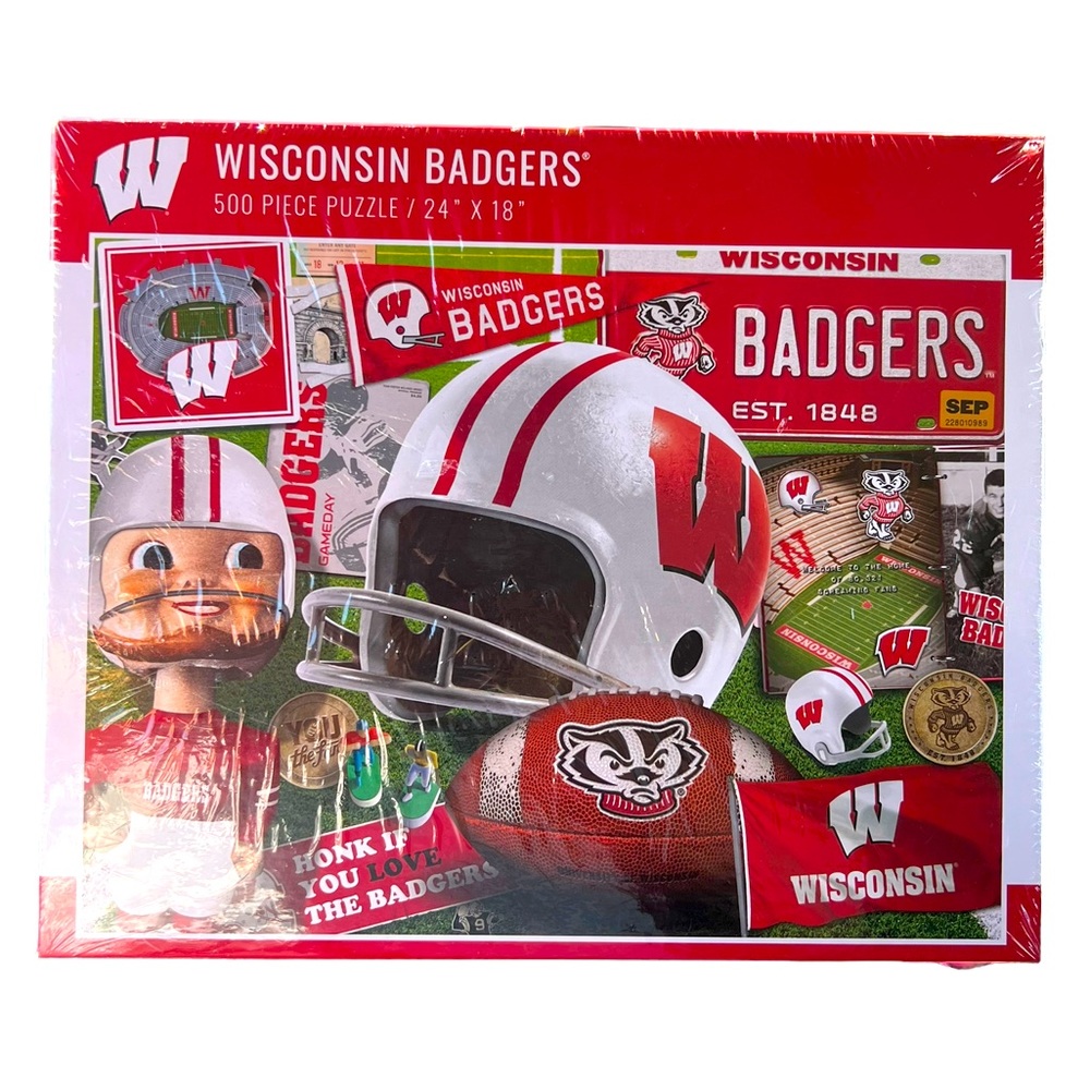 NEW! SEALED! You the Fan brand 500 piece Wisconsin Badgers puzzle!